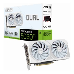 Asus Dual GeForce RTX 5060 Ti 16GB White OC NVIDIA GDDR7 4608 CUDA Cores 28Gbps 128-bit PCIe 5.0 HDMI 2.1b DP 2.1b