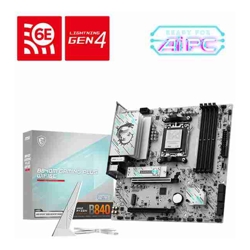 MSI B840M GAMING PLUS WIFI6E Micro ATX AMD AM5 4xDDR5 2xM.2 4xSATA 6G RAID 1xHDMI 2xPCIe 2.5G LAN Wireless AX+Bluetooth 1xUSB-C 3xUSB-A 4xUSB2.0 3 Year Warranty