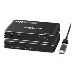 Simplecom (LS)Simplecom DAC10 HDMI 2.0 to USB 4K@60hz Video Capture Card Stream and Record in 4K 60FPS