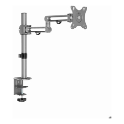 4Cabling Single Monitor Premium Aluminum Articulating Monitor Bracket | Metallic Grey | 8KG Max | 17"-32"