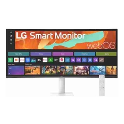 LG Smart Monitor 34" WQHD Curved display with 3440x1440 resolution, sRGB 99%, webOS, AirPlay 2, 2x7W speakers, 100Hz refresh rate  Bluetooth