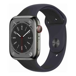Apple Watch Series 8 (GPS + Cellular) - 45mm Stainless Steel - Graphite with Midnight Sport Band (Refurbished)