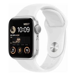 Apple Watch SE (GPS) - 40mm Aluminium - Silver with White Band (Refurbished)