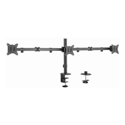 Brateck Triple-Monitor Steel Articulating Monitor Mount Fit Most 17"-27" Monitor Up to 9KG VESA 75x75100x100(Black)