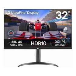 LG 32" (16:9) UHD VA HDMI(2) DP HDR10 TILT H/ADJ SPKR 3YR
