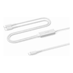Belkin BoostCharge Pro Braided USB-C to Dual USB-C Cable (1.5M) - White (CAC004fq1.5MWH), 140W, 480Mbps, 350K+ Bends, Apple, 2 Years Warranty