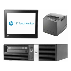 HP RP5800 Retail System Bundle Pentium G850 2.90GHz 8GB RAM 128GB SSD Win10 Pro + HP L6015TM 15 inch Touch Monitor + NCR7197 Receipt Printer + HP KB/M (Refurbished)