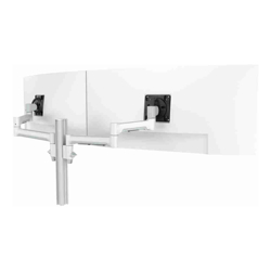 Atdec AWMS-2-5940 Dual Extended-Reach Arms on Post Heavy-Duty F-Clamp White