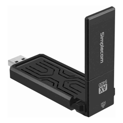 Simplecom NW812v2 AX5400 Tri-Band WiFi 6E USB Adapter USB 3.2 AX5400 2.4/5/6GHz up to 2402Mbps MU-MIMO OFDMA WPA3 foldable antenna