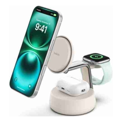 Belkin UltraCharge Pro 3-in-1 Wireless Qi2 Charging Dock + 45W USB-C PSU + USB-C Cable (1.5M) White (WIZ040auSD) 25W CEW $2500 2 Years Warranty