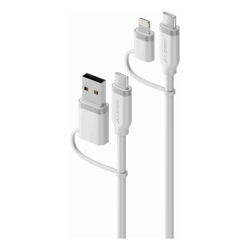 ALOGIC Elements Silicone 4-IN-1 USB 2.0 Cable 100W White-1.5m