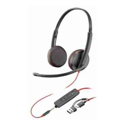 HP POLY BLACKWIRE 3225 STEREO USB -C HEADSET 3.5MM PLUG USB-C/ A ADAPTER