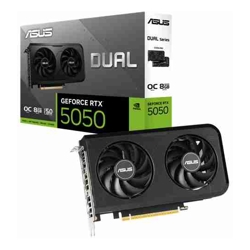 Asus *Limit 1 Unit per Customer*  Asus DUAL-RTX5050-O8G Nvidia GeForce RTX 5050 OC Edition 8GB GDDR6 Core Clock: 2677MHz Cuda Core: 2560 1xHDMI 3xDP PSU: 550W PCIe5.0 3 Year Warranty