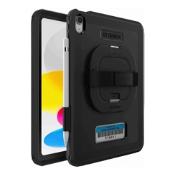 OtterBox Rugged Defender Apple iPad (11") (A16) (11th Gen) / iPad (10.9") (10th Gen) Kickstand  Handstrap Case -Black -No Retail Packaging-(77-95020)
