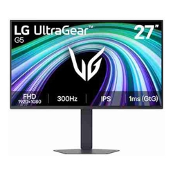 LG 27" UltraGear IPS Full HD 300Hz Monitor, 1920x1080, 1ms GtG, HDR10, sRGB 99%, G-SYNC Compatible, FreeSync Premium, DP 1.4, 2x HDMI, L-Stand
