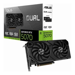 Asus nVidia GeForce Dual RTX5070 OC 12G-EVO GDDR7 6144 CUDA PCIe 5.0 28Gbps 192-bit 2572MHz OC 2.5-Slot SFF Ready 8K