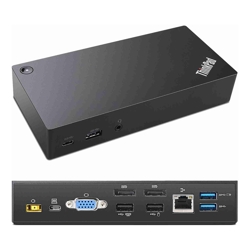 Lenovo ThinkPad USB-C Dock (40A9) - Dual Display, 2x DisplayPort, VGA, 6x USB Ports, LAN Port, Audio Jack, 60W PD, 12 Mth Wty (Refurbished)