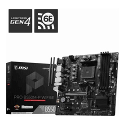 MSI PRO B550M-P WIFI6E AMD B550 AM4 DDR4 128GB PCIe 4.0 2x M.2 Wi-Fi 6E 1Gb LAN USB Type-C.