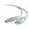 USB 2.0 Cables - 8Ware UC-2001AAE USB 2.0 Certified Extension A-A M-F Transparent Metal Sheath Cable 1M