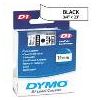POS Consumables - Dymo SD45811 45811 D1 Label Cassette 19mm x 7m White/Black