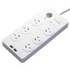 Surge Protectors - Huntkey 6 Outlet Surge Protected Powerboard with Dual 5V 2.1A USB Ports | MegaBuy Computer Parts