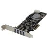 USB 3.0 Cards - StarTech 4-Port PCI Express (PCIe) SuperSpeed USB 3.0 Card Adapter w/ 4 Dedicated 5Gbps Channels UASP SATA/LP4 Power