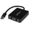StarTech Wired Network Adapters - StarTech USB 3.0 to Dual Port Gigabit Ethernet Adapter NIC w/ USB Port