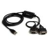 Other Specialised Cables - StarTech 2-Port FTDI USB to Serial RS232 Adapter Cable with COM Retention