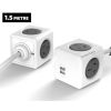 Powerboards - Allocacoc PowerCube Extended USB Powerboard 4-Outlets 2 USB Ports Grey-White 1.5m