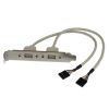 USB 2.0 Cables - StarTech 2-Port USB A Female Slot Plate Adapter