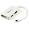 StarTech Mini DisplayPort Cables - StarTech Travel A/V Adapter: 3-in-1 Mini DisplayPort to VGA DVI or HDMI Converter White
