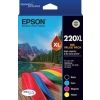 Epson - Epson 220XL Capacity Four Colour Value Pack (Black Cyan Magenta and Yellow)-Epson WorkForce WF-2630 WF-2650 and WF-2660