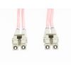 4Cabling - 4Cabling 3m LC-LC OM1 Multimode Fibre Optic Duplex Patch Lead: 3mm Oversleeving Salmon Pink