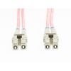 4Cabling - 4Cabling 1m LC-LC OM4 Multimode Fibre Optic Cable Salmon Pink