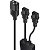 ALOGIC Power Cables - ALOGIC 0.3m Y Splitter Power Cable IEC C14 (M) 2 IEC C13 (F)