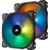 Case Fans - Corsair ML140 Pro RGB LED 140mm PWM Premium Magnetic Levitation Fan Twin Fan Pack with Lighting Node PRO