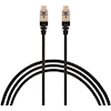 4Cabling - 4Cabling 0.5m Cat6a RJ45 S/FTP Thin LSZH 30 AWG Network Cable Black