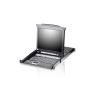 Aten KVM Switches - Aten 8-Port Rackmount USB-PS/2 Single Rail Slideaway 17' LCD KVMP Switch with USB Hub and D/Chain