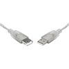 Cable Management & Installation - 8Ware USB 2.0 Extension Cable 2m A to A Male to Female Transparent Metal Sheath Cable