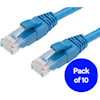 4Cabling - 4Cabling 0.25m Cat6 RJ45-RJ45 Pack of 10 Ethernet Network Cable. Blue