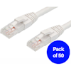 4Cabling - 4Cabling 0.25m Cat6 RJ45-RJ45 Pack of 50 Ethernet Network Cable. White