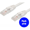 4Cabling - 4Cabling 1m Cat6 RJ45-RJ45 Pack of 10 Ethernet Network Cable. White