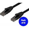 4Cabling - 4Cabling 1m Cat6 RJ45-RJ45 Pack of 10 Ethernet Network Cable. Black