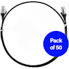 4Cabling - 4Cabling 2m Cat6 RJ45-RJ45 Pack of 50 Ethernet Network Cable. Black