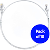 4Cabling - 4Cabling 1m Cat6 Ultra Thin LSZH Pack of 10 Ethernet Network Cable. White