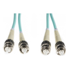 4Cabling - 4Cabling 2m ST-ST OM4 Multimode Fibre Optic Cable: Aqua