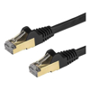 Cat6 Network Cables - StarTech 1.5 m CAT6a Cable 10Gb RJ45 Ethernet Cable Snagless CAT6a STP Cord Copper Wire Black (6ASPAT150CMBK)