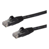 Cat6 Network Cables - StarTech 7.5 m Cat6 Cable Black Cat6 Patch Cord Snagless RJ45 Connectors 24 AWG Copper Wire Ethernet ETL (N6PATC750CMBK)