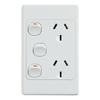 4Cabling - 4Cabling 4C | Ultima Double Power Point 250V 10A with16AX Extra Switch Vertical
