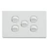 4Cabling - 4Cabling 4C | Elegant Wall Switch 5 Gang 250V 16A Horizontal